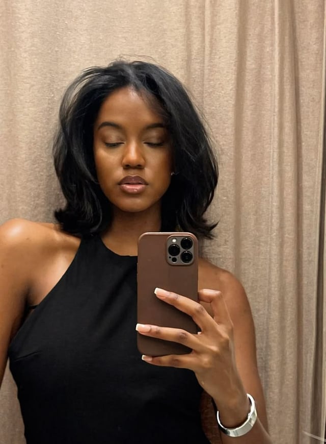 Black Lob With Curtain Bangs Black Lob With Curtain Bangs — Winter Haircuts for Black Women