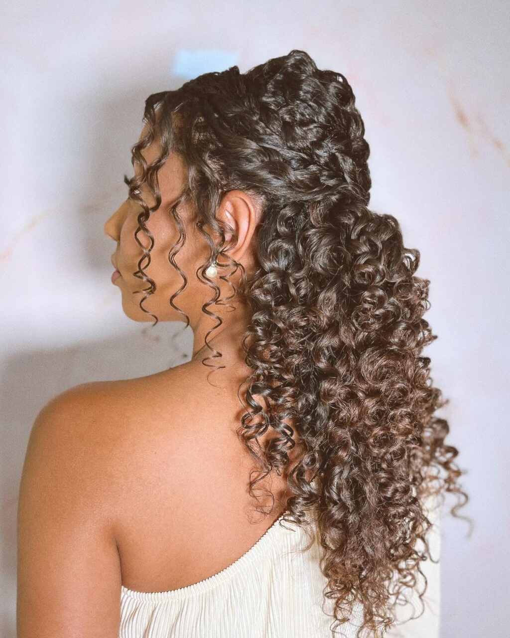 Half Updo With Defined Ringlets — Winter Hairstyles for Long Hair