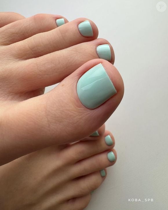 None Glossy Opaque Light Blue — Winter Pedicure Colors