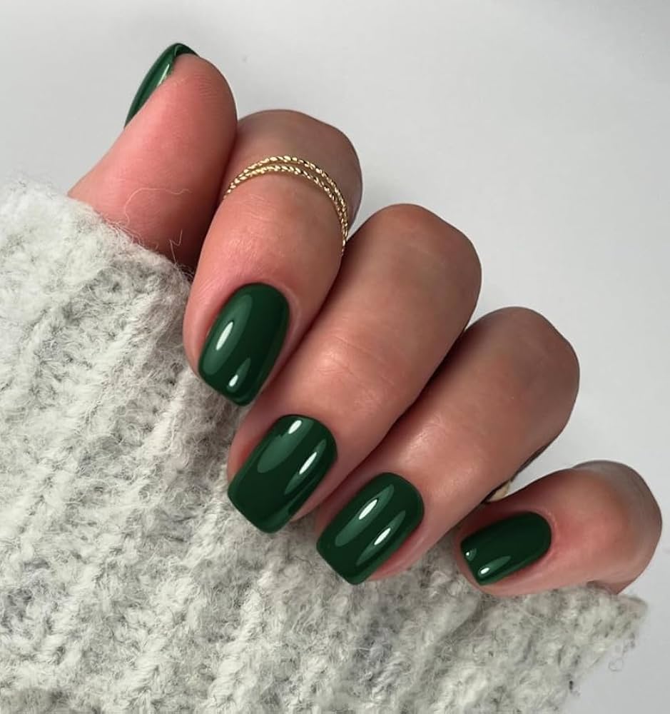 None Visual Idea — Emerald Green Nails
