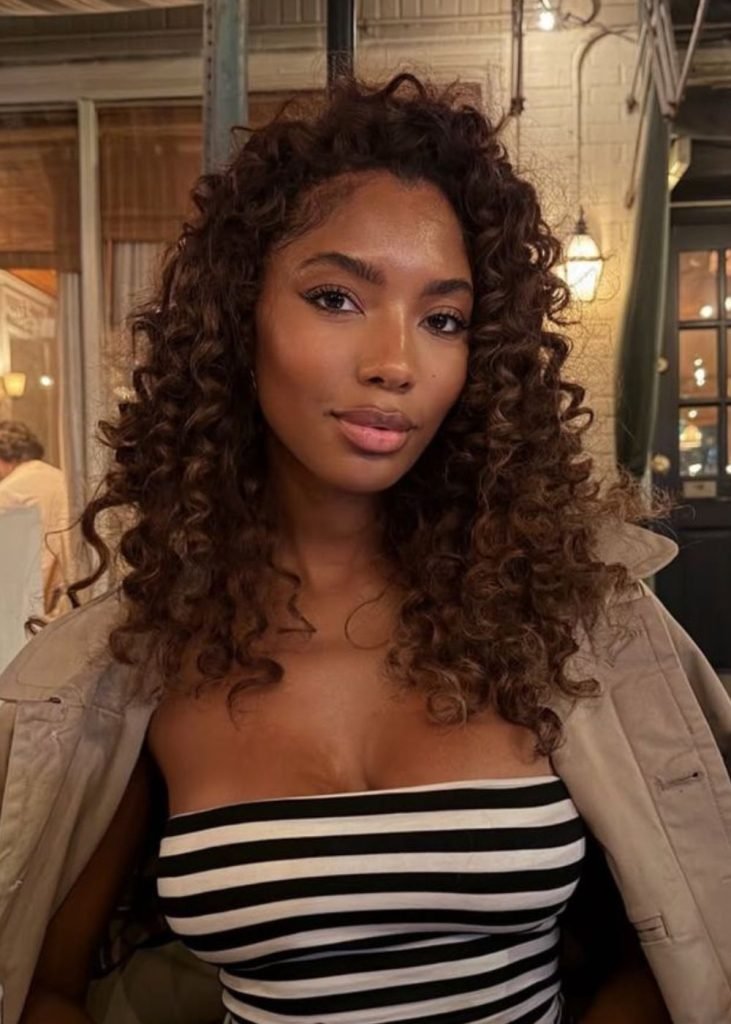 Collarbone Curls With Auburn Undertones Collarbone Curls With Auburn Undertones — Winter Brown Hair Colors