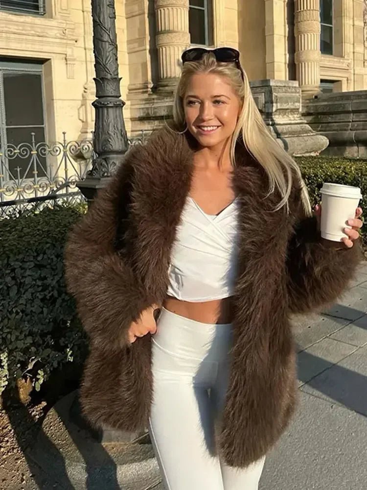 Glamorous Occasion Outfit Idea — Faux Fur Coat Outfits