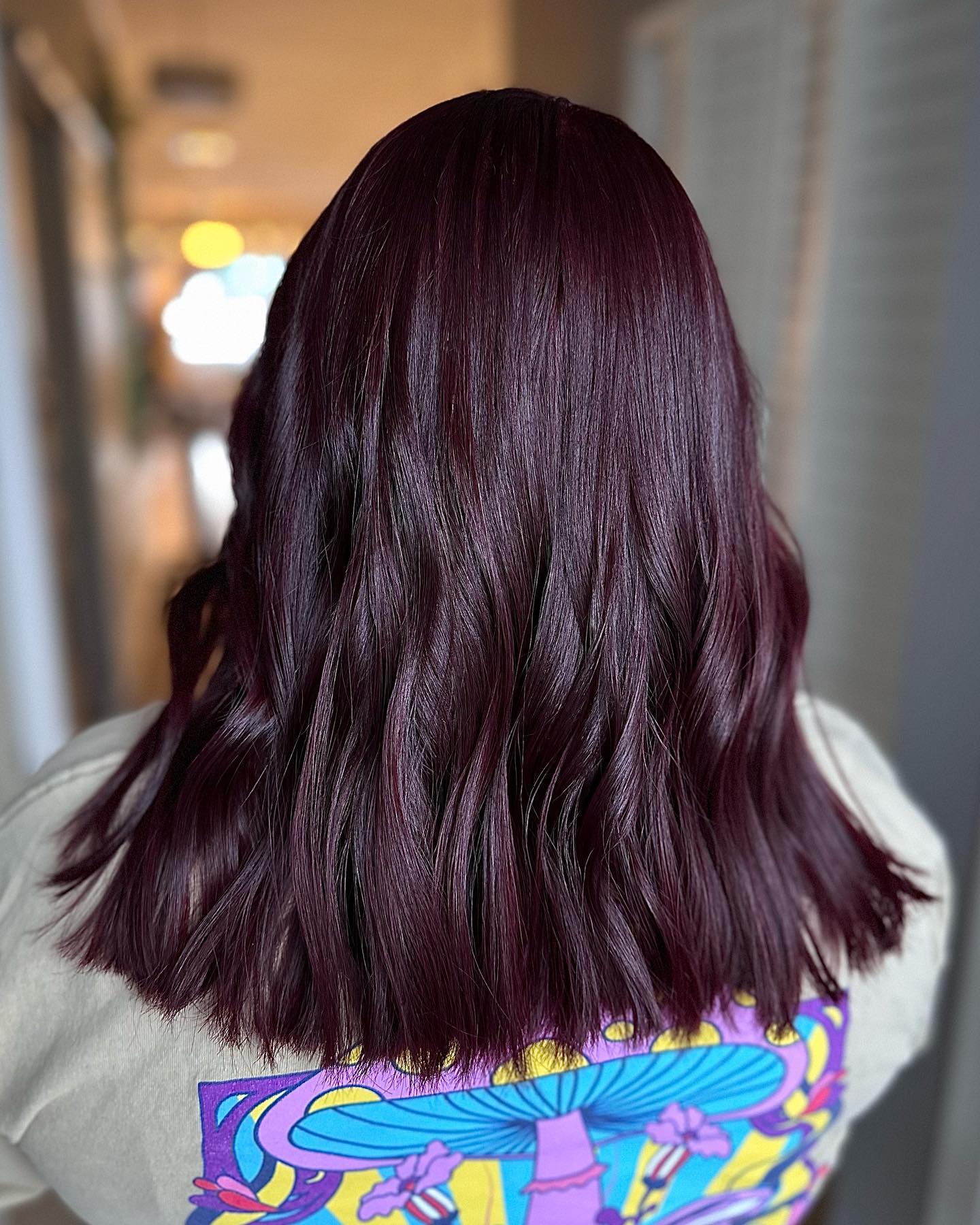 Natural Deep Plum Air-Dried — Plum Hair Color