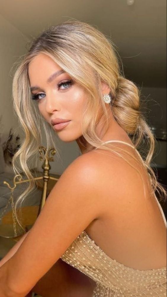 Ash Blonde Loose Bun With Tendrils — Winter Date Night Hairstyles