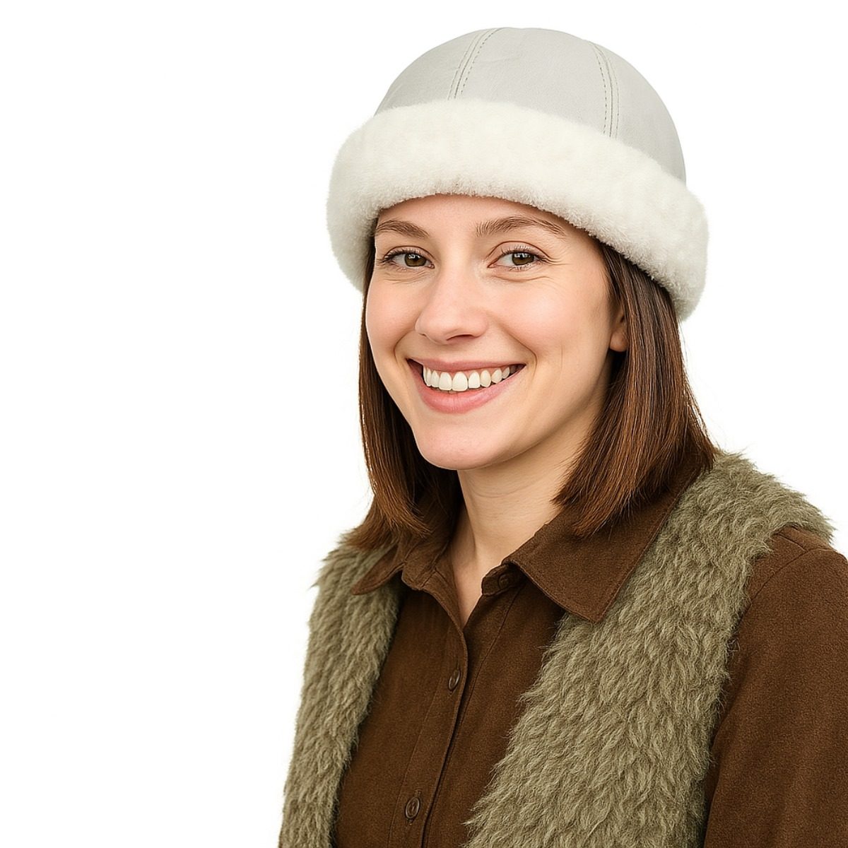 Air-Dried Bob With Fur-Lined Hat — Winter Hat Hairstyles