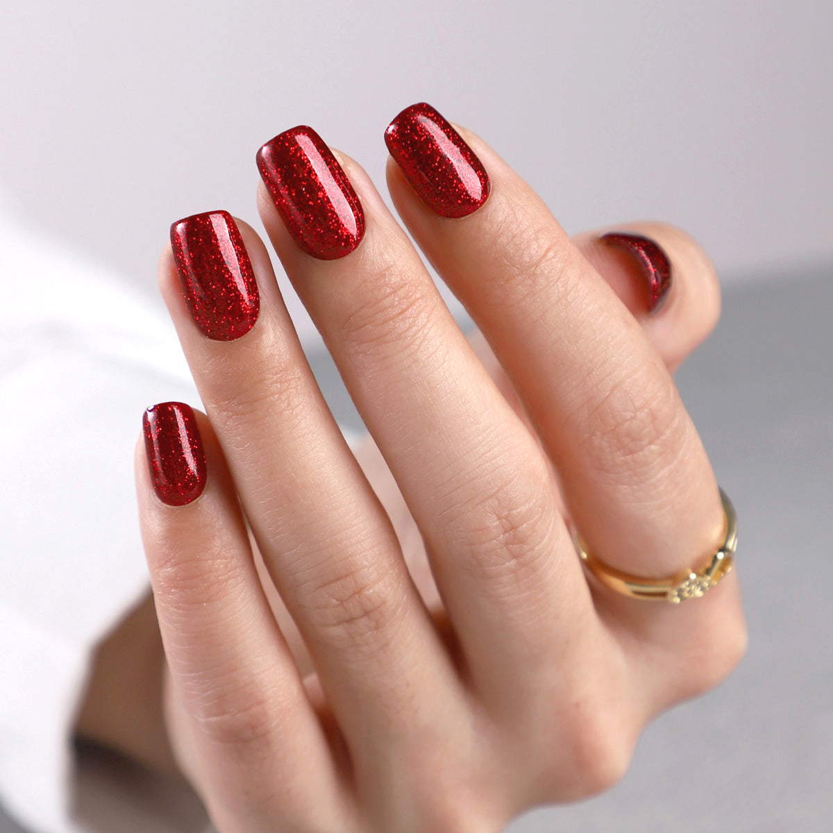 Solid Color Visual Idea — Winter Square Nails