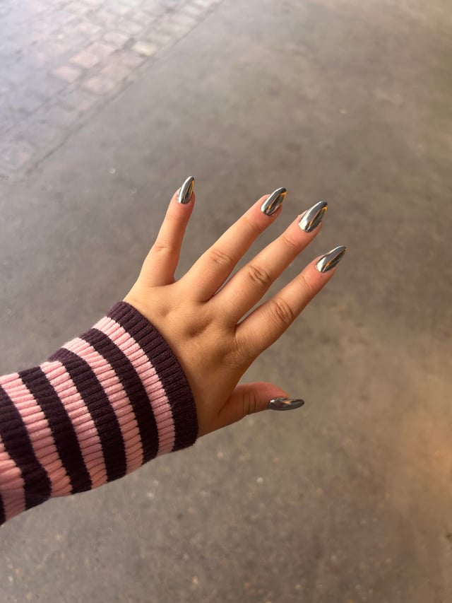 Highly Reflective Silver Chrome — Silver Chrome Nails