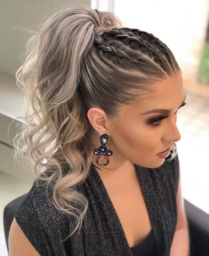 High Ponytail With Braided Accents — Winter Ponytail Hairstyles
