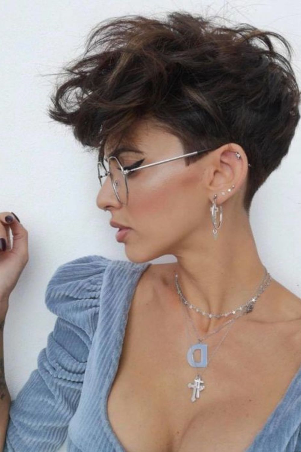 Textured Dark Brown Pixie With Subtle Highlights — Winter Pixie Haircuts