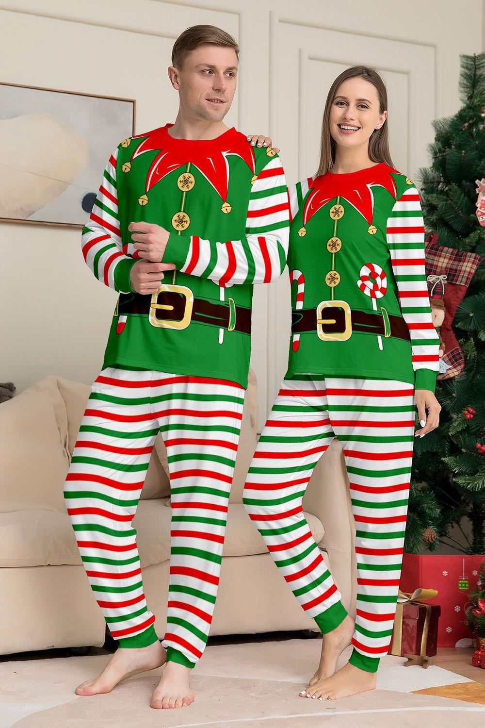 Elf-Inspired Fun: Matching Green Pajamas for a Festive Christmas Photo — Winter Family Photo Outfits
