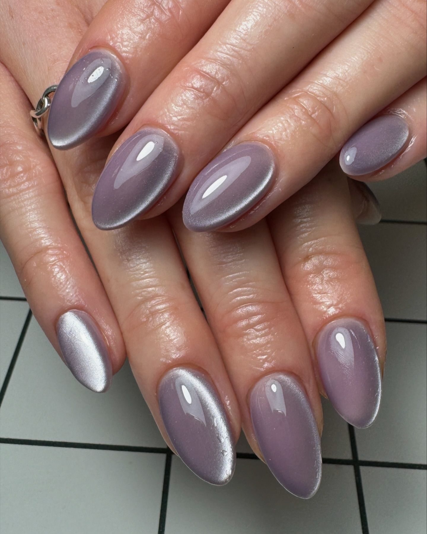 Milky Pink to Berry Square Ombre — Winter Ombre Nails