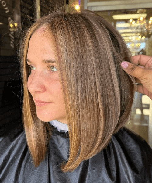 Angled Bob Visual Idea — Winter Haircuts for Oval Faces
