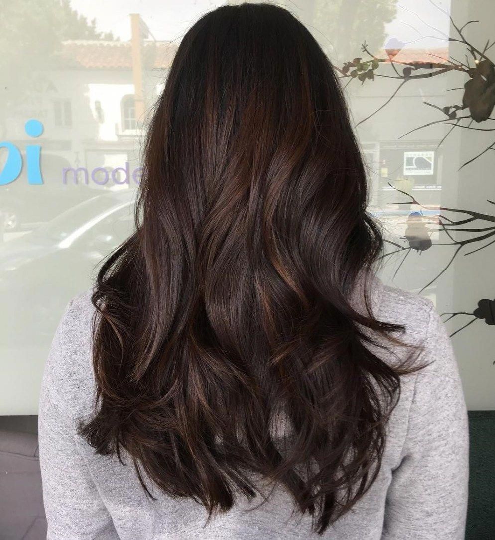 High Gloss Dark Chocolate Straight Hair — Dark Chocolate Brown Hair
