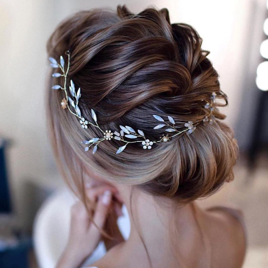 Elegant Ash Blonde Updo With Jewel — Cute Winter Hairstyles