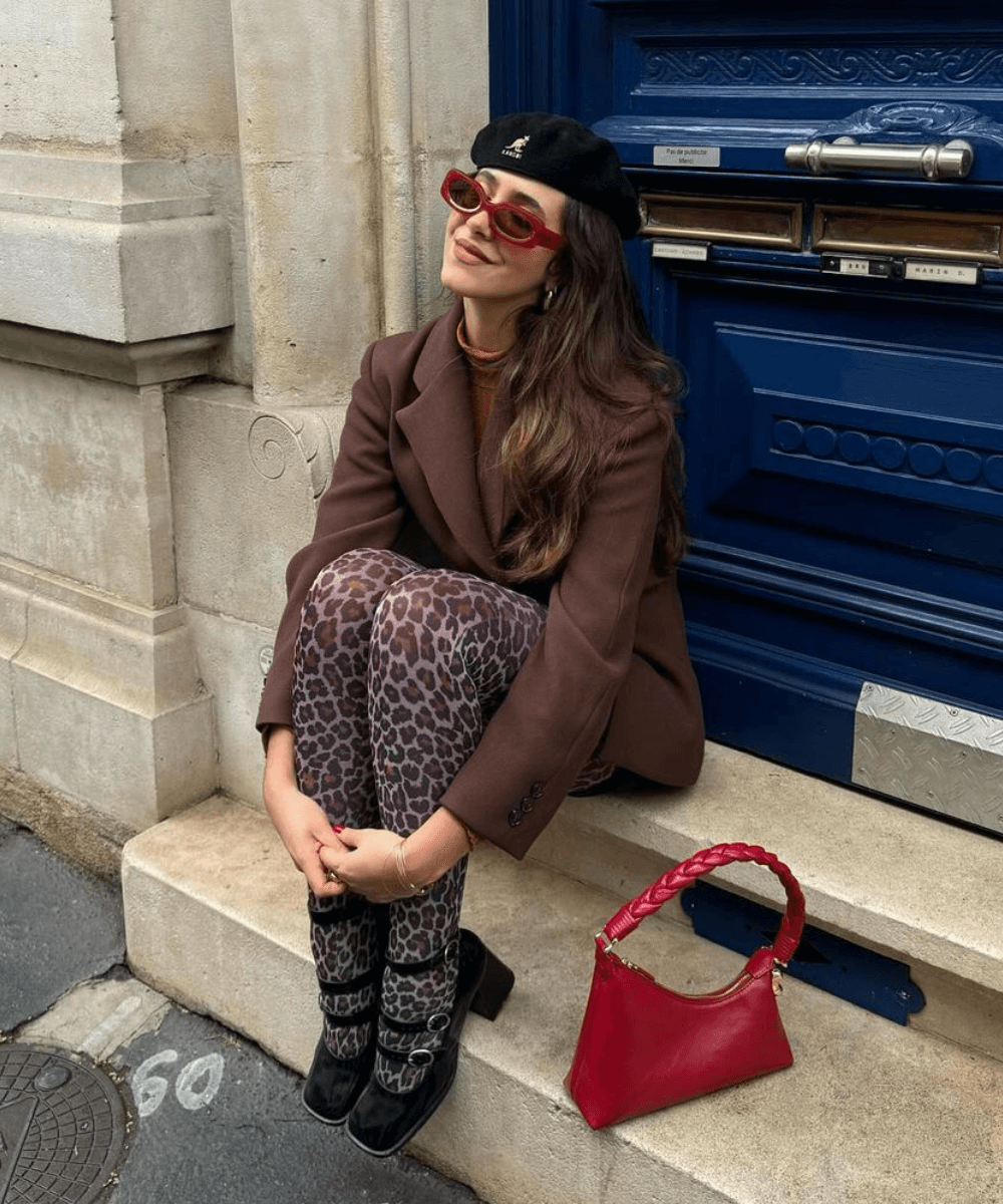 Urban Edge: Blazer, Turtleneck, and Leopard Leggings — February Outfits
