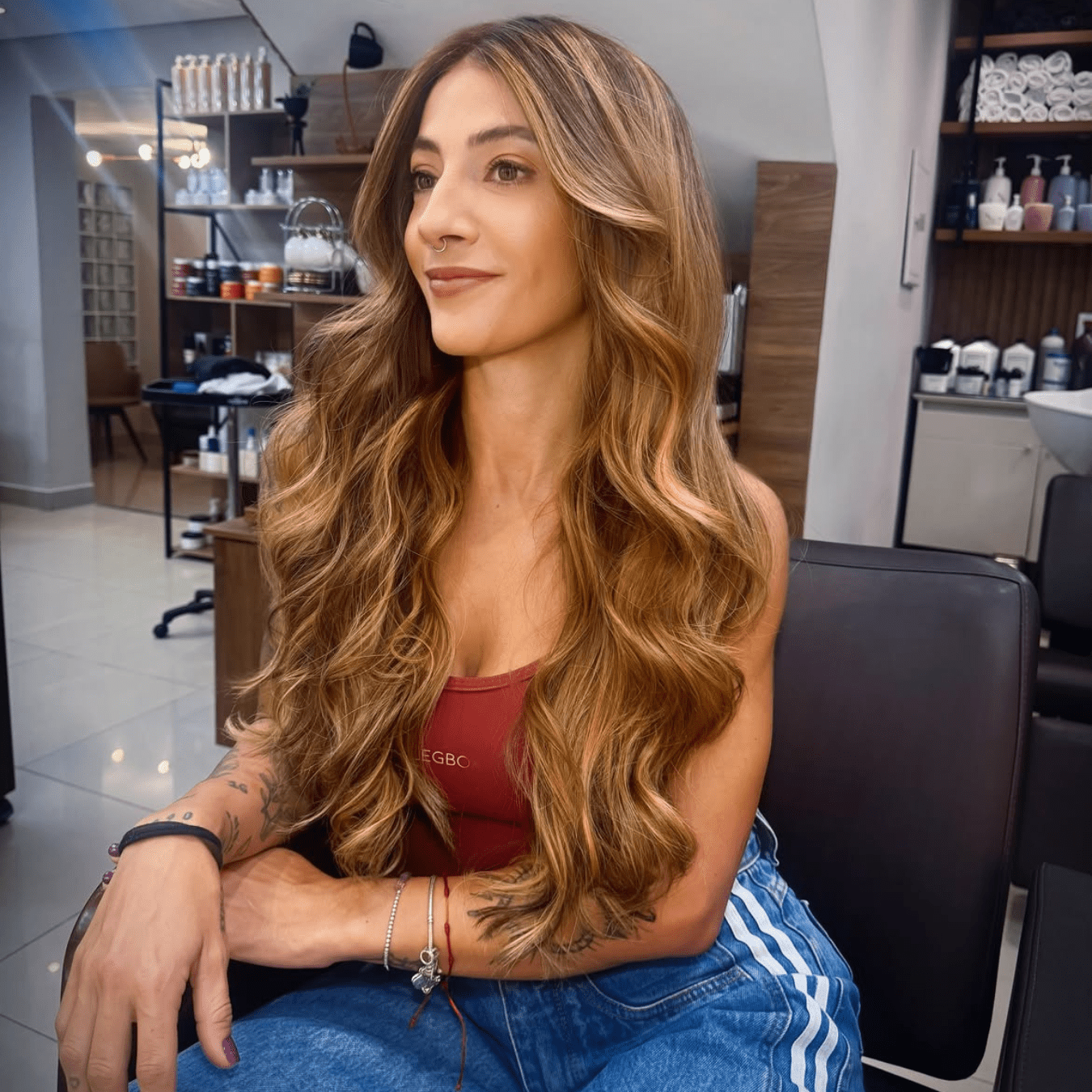 Warm Brown With Honey Blonde Bangs — Blonde to Brunette Hair