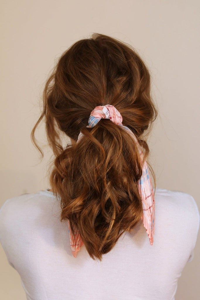 Dark Brown High Ponytail with Scarf Dark Brown High Ponytail with Scarf — Winter Hairstyles with Scarf