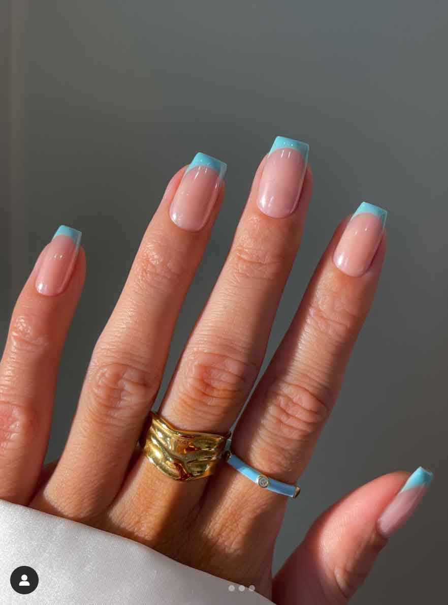 French Tips Visual Idea French Tips Visual Idea — Icy Blue Nails