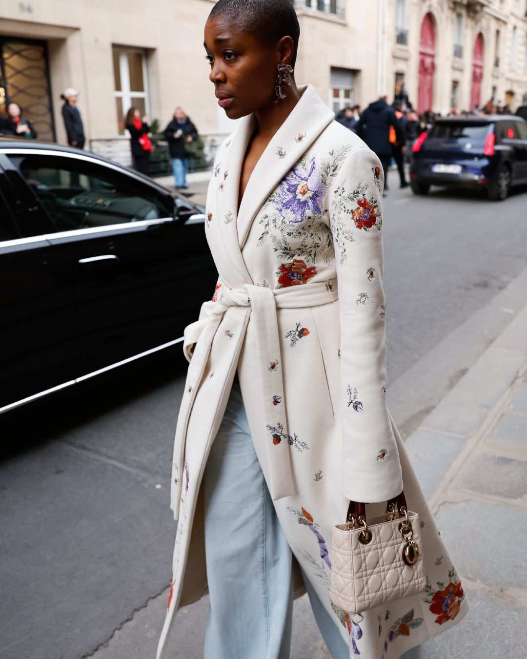 Embroidered Cream Long Wrap Coat Embroidered Cream Long Wrap Coat — Winter Coats for Women