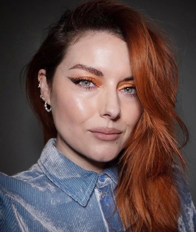 No Bangs Visual Idea — Winter Copper Hair Color