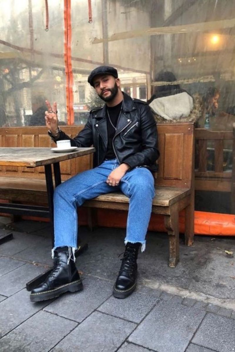 Leather Moto Jacket for a Streetwear Edge — Winter Outfits for Men