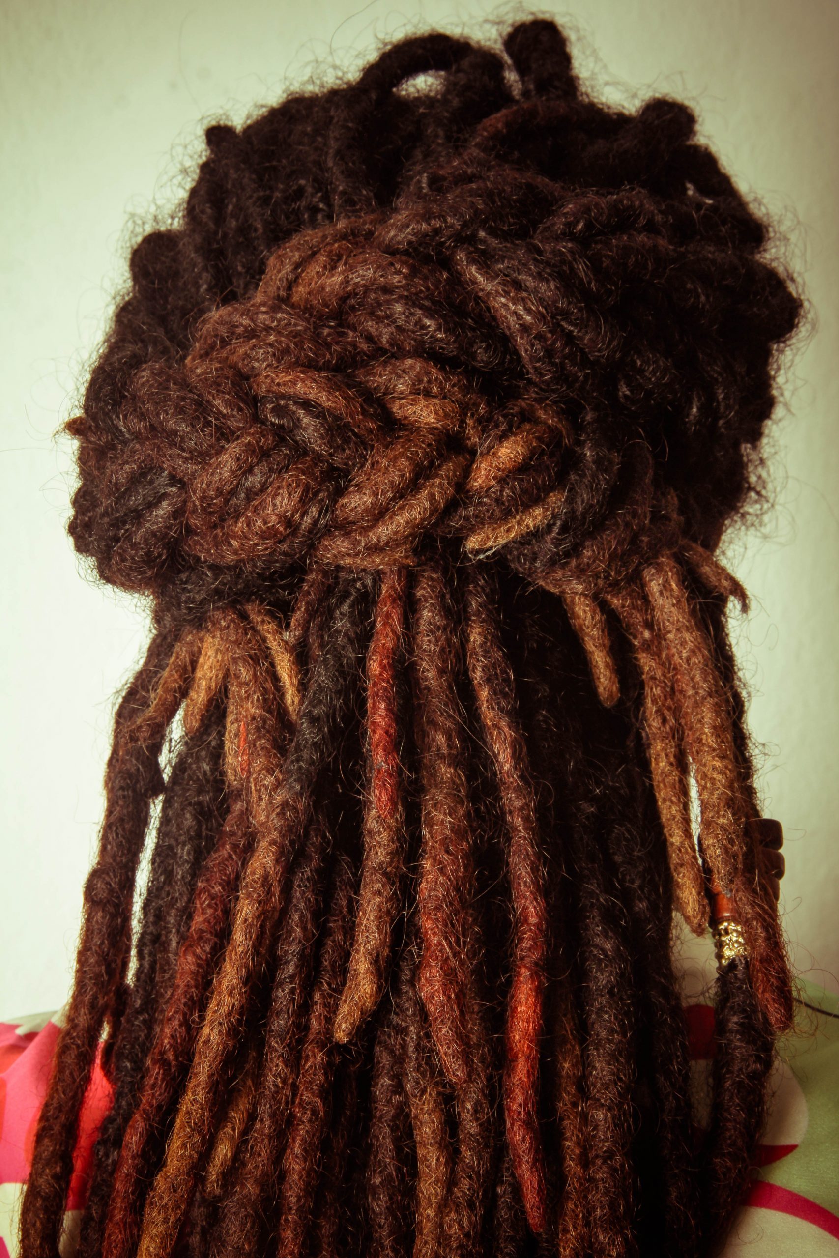 Braided Bun With Auburn Undertones Braided Bun With Auburn Undertones — Winter Loc Styles