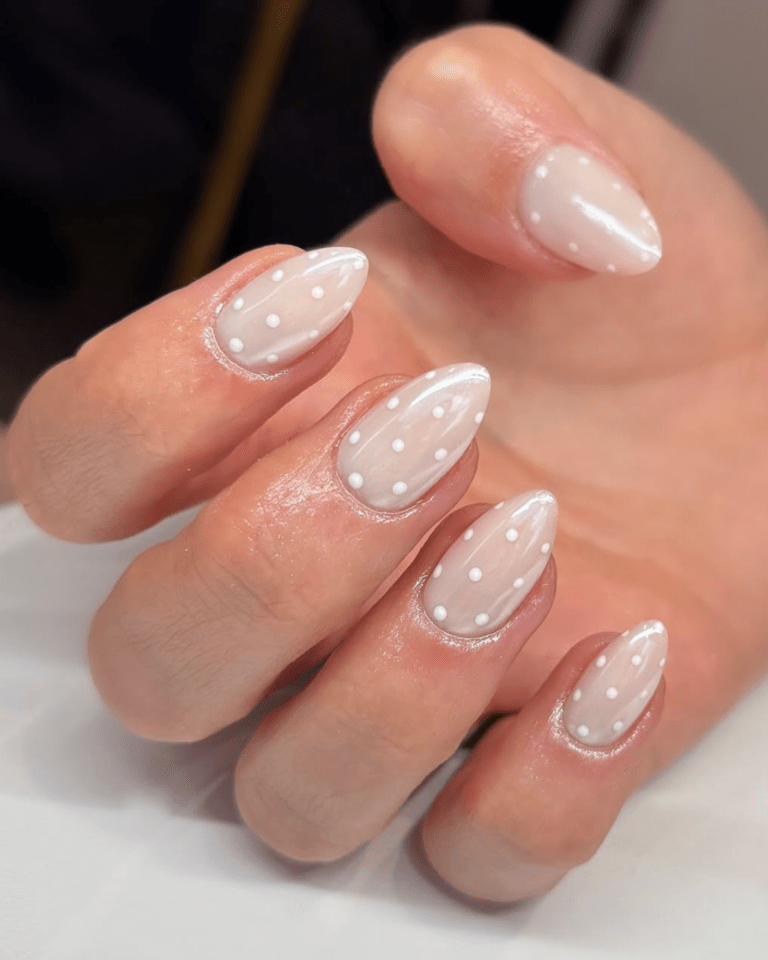 White Dots On All Nails Visual Idea White Dots On All Nails Visual Idea — Milky White Nails