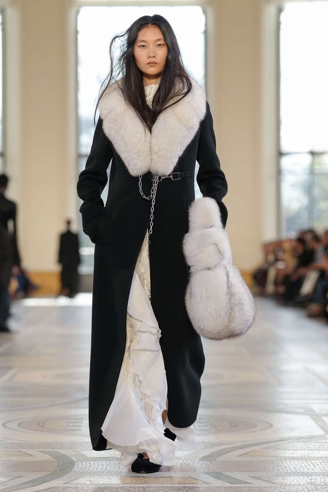 Black Wool Coat with Fur Collar: Dramatic Formal Winter Statement — Winter to Spring Transition Outfits
