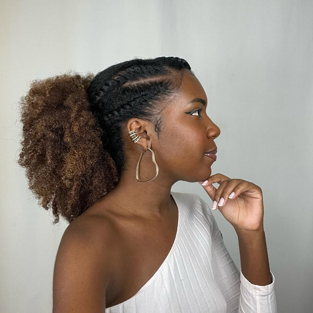 Braids and Curls Ponytail Combo Braids and Curls Ponytail Combo — Winter Hairstyles for Curly Hair