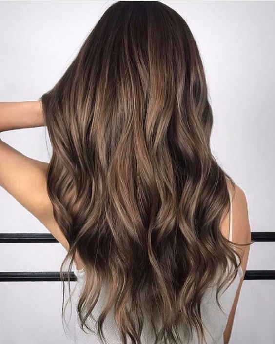 Dark Brown With Ash Blonde Balayage Dark Brown With Ash Blonde Balayage — Winter Brown Hair Colors