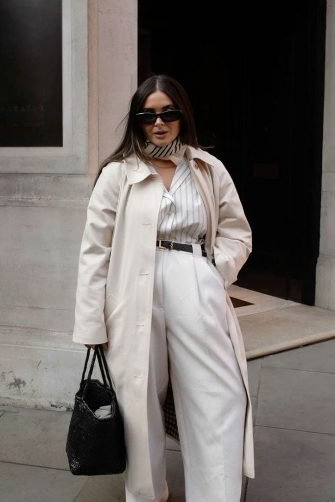 Outfit Idea — Cinched With A Black Belt — Neutral Winter Outfits