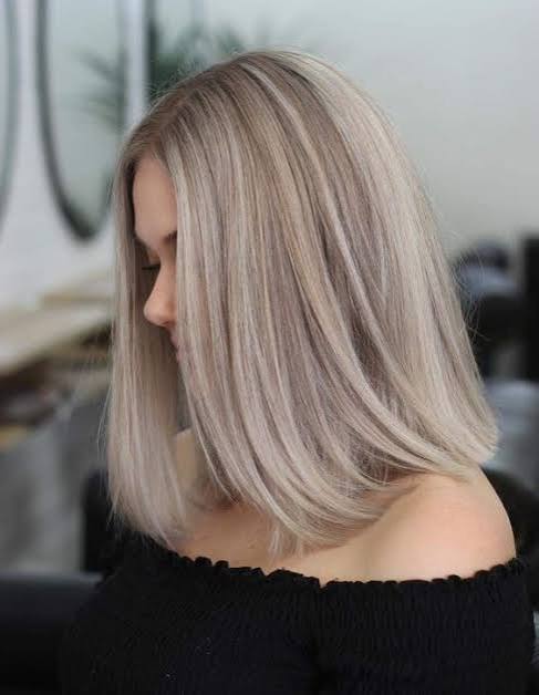 Ash Blonde Lob with Icy Highlights Ash Blonde Lob with Icy Highlights — Icy Blonde Hair