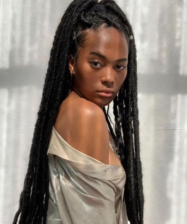 Extremely Long Black Faux Locs Extremely Long Black Faux Locs — Winter Loc Styles
