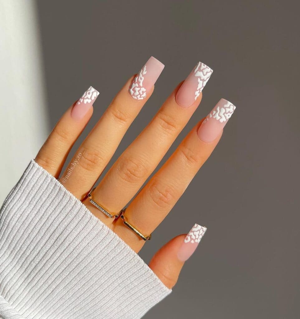 Winter Everyday Visual Idea — Winter Squoval Nails