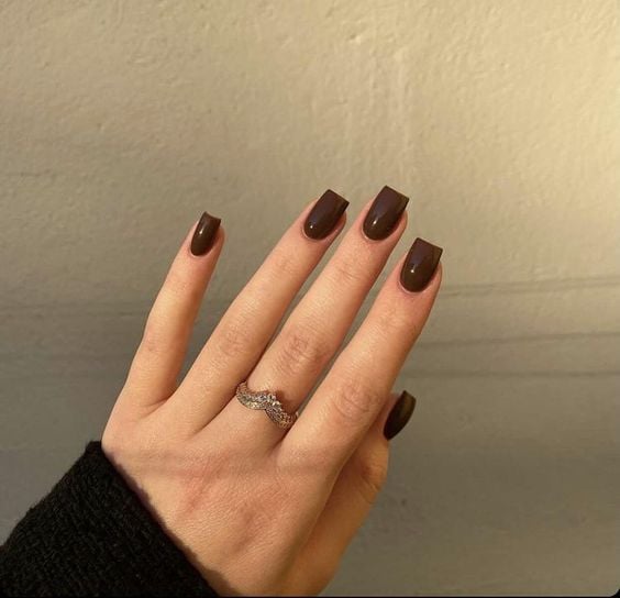 Winter Visual Idea — Short Winter Square Nails