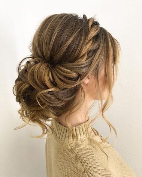 Braided Crown Updo With Textured Bun — Winter Formal Hairstyles
