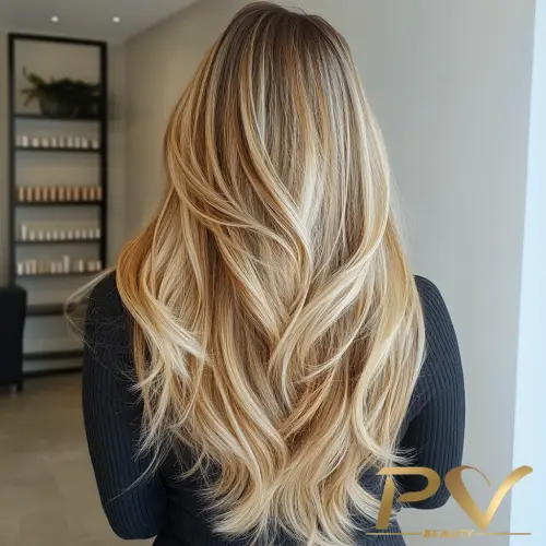 No Bangs Visual Idea — Lowlights for Blonde Hair