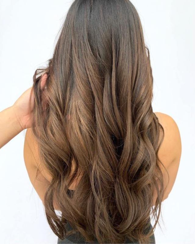 Rich Ash Brown With Subtle Balayage — Ash Brown Hair
