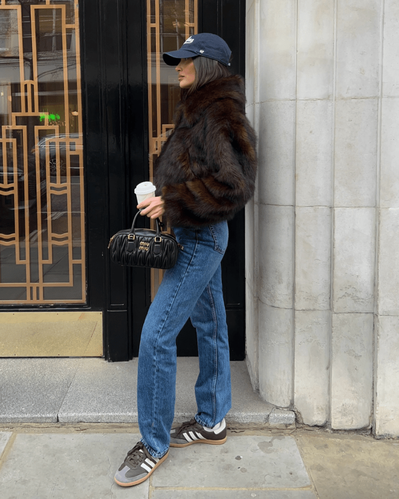 Casual Daytime Outfit Idea — Faux Fur Coat Outfits