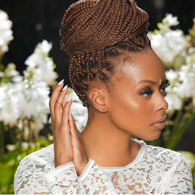 Intricate Dark Brown Braids Bun — Winter Braid Colors for Black Women