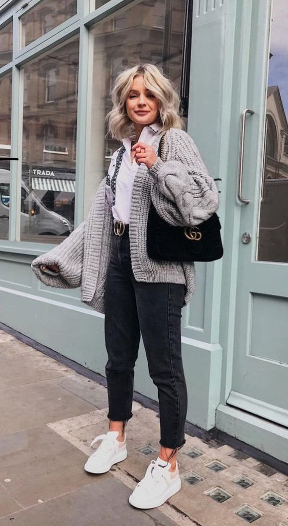 Chunky Knit Cardigan and Sneakers: The Ultimate Cozy Casual — Comfy Winter Outfits