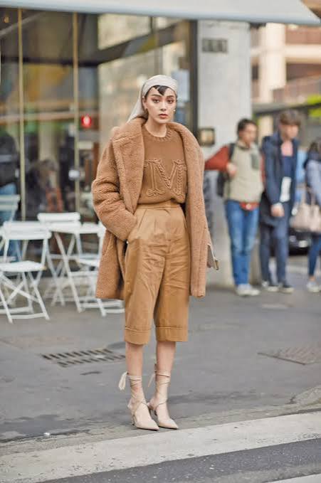 Long Brown Teddy Coat with Denim Jeans and Buckled Ankle Boots — Teddy Coat Outfits