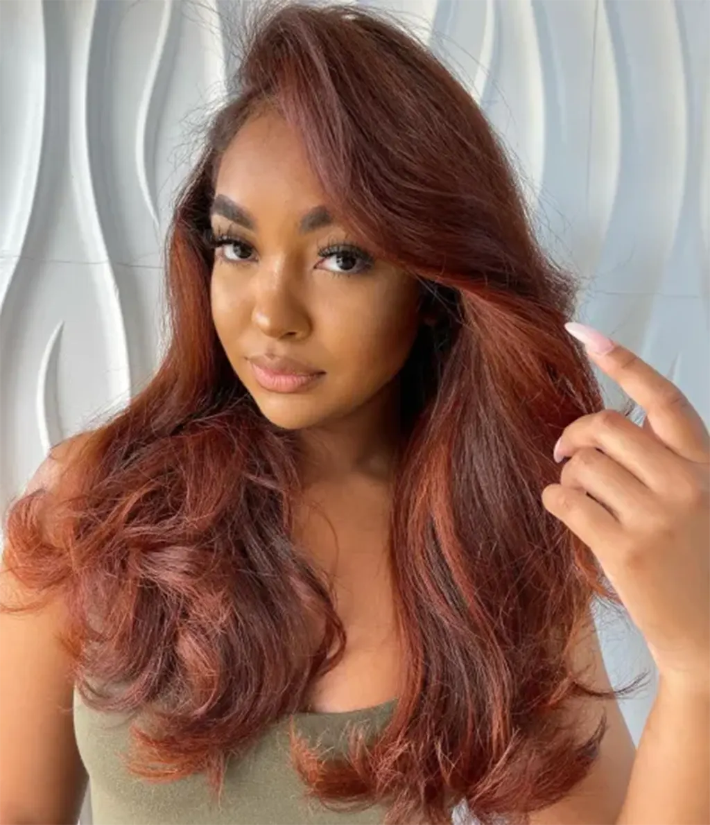 Brown Base with Copper Highlights Brown Base with Copper Highlights — Winter Hair Colors for Black Women