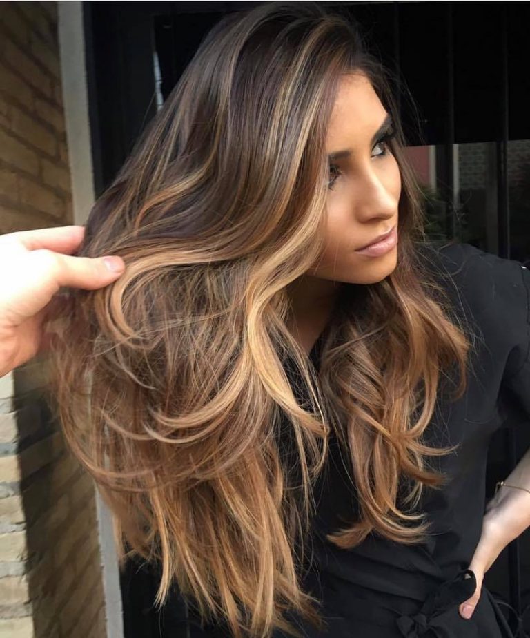 Dark Brown With Sun-Kissed Balayage — Blonde to Brunette Hair
