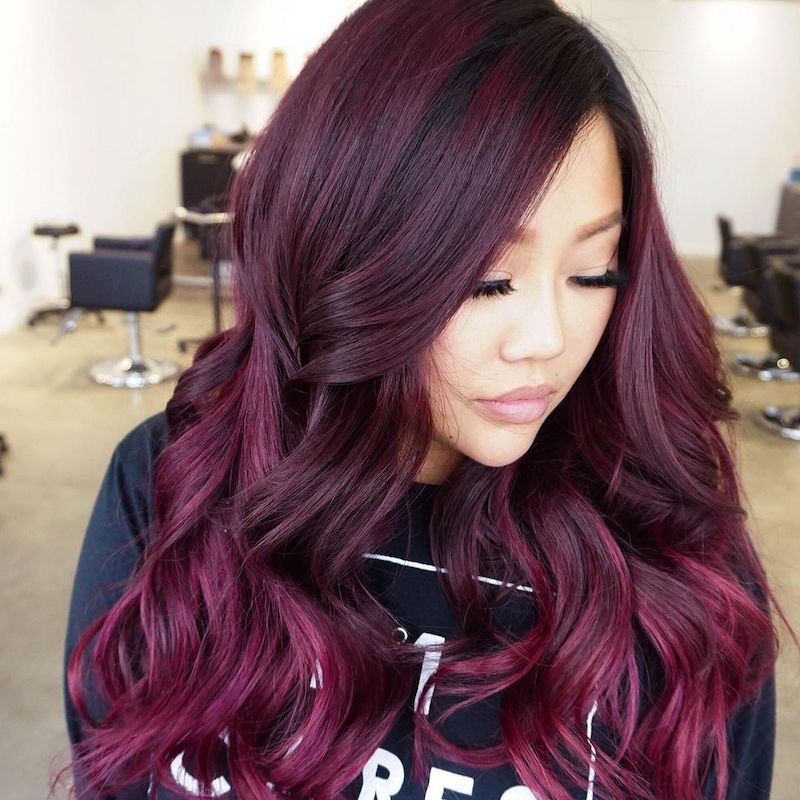 Dark Base With Plum Balayage — Plum Hair Color