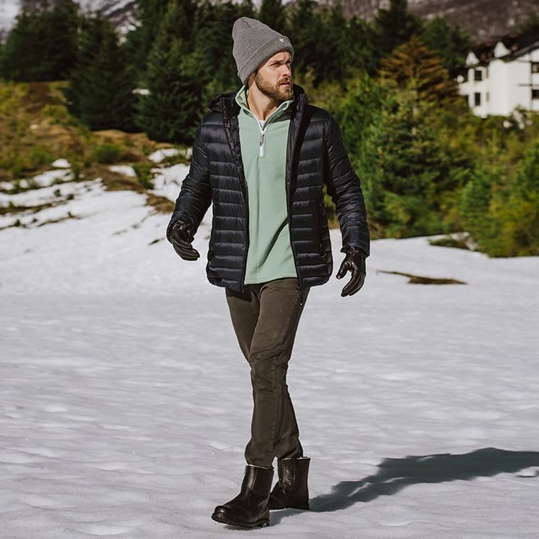 Puffer Jacket and Fleece for Outdoor Adventures — Winter Outfits for Men