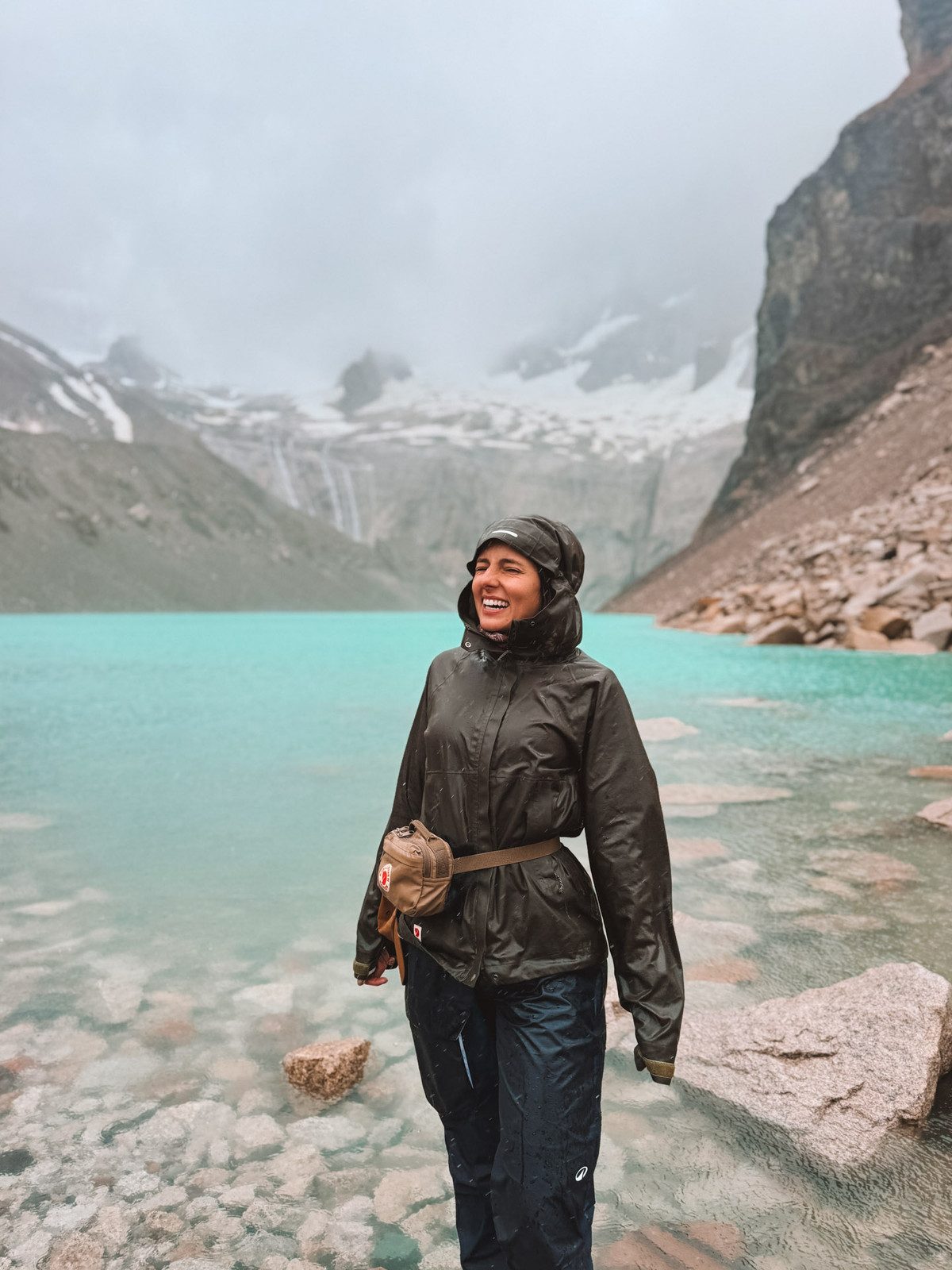 Dark Green Waterproof Jacket for Cold Mountain Hikes — Winter Hiking Outfits