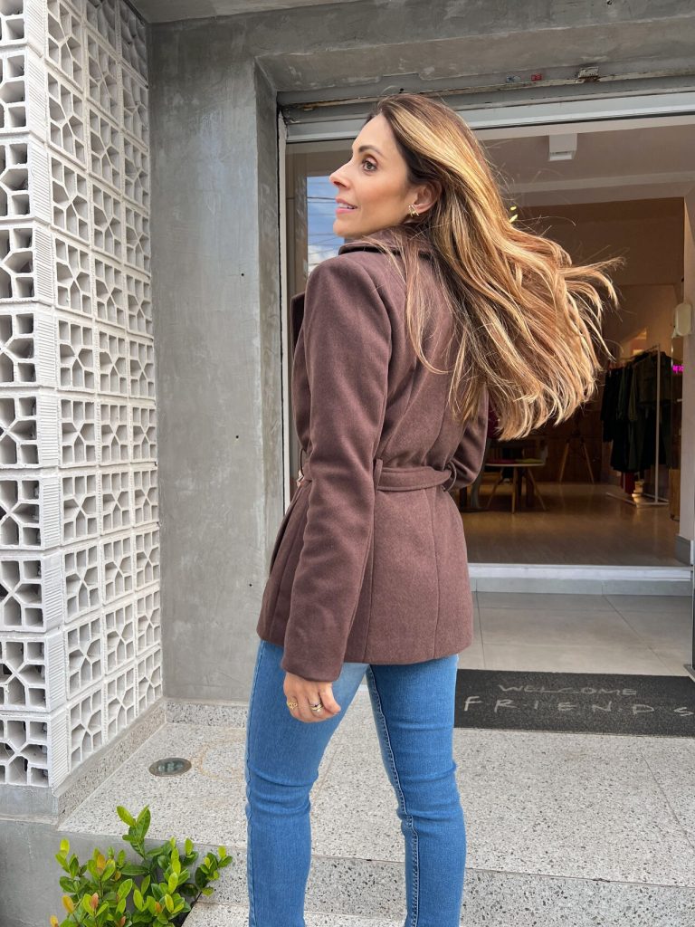 Belted Brown Wool Coat with Blue Jeans for Casual Chic — Old Money Winter Outfits