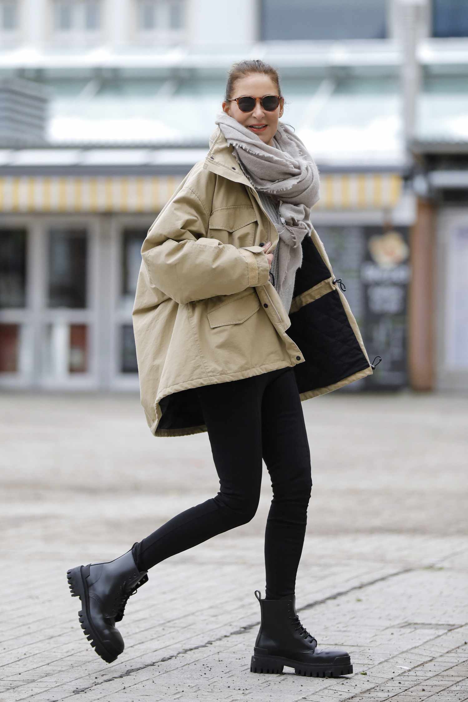 Monochromatic Black Faux Leather Leggings Outfit — Winter Outfits with Leggings