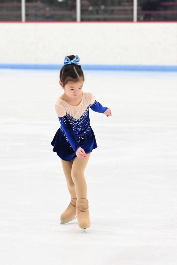 Royal Blue Velvet and Mesh Competition Dress with Sequined Bodice Royal Blue Velvet and Mesh Competition Dress with Sequined Bodice — Ice Skating Outfits